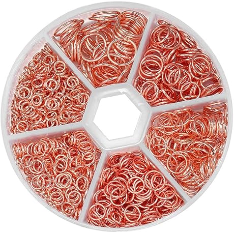 970 Pieces Rose Gold Metal Jump Rings for Jewelry Making