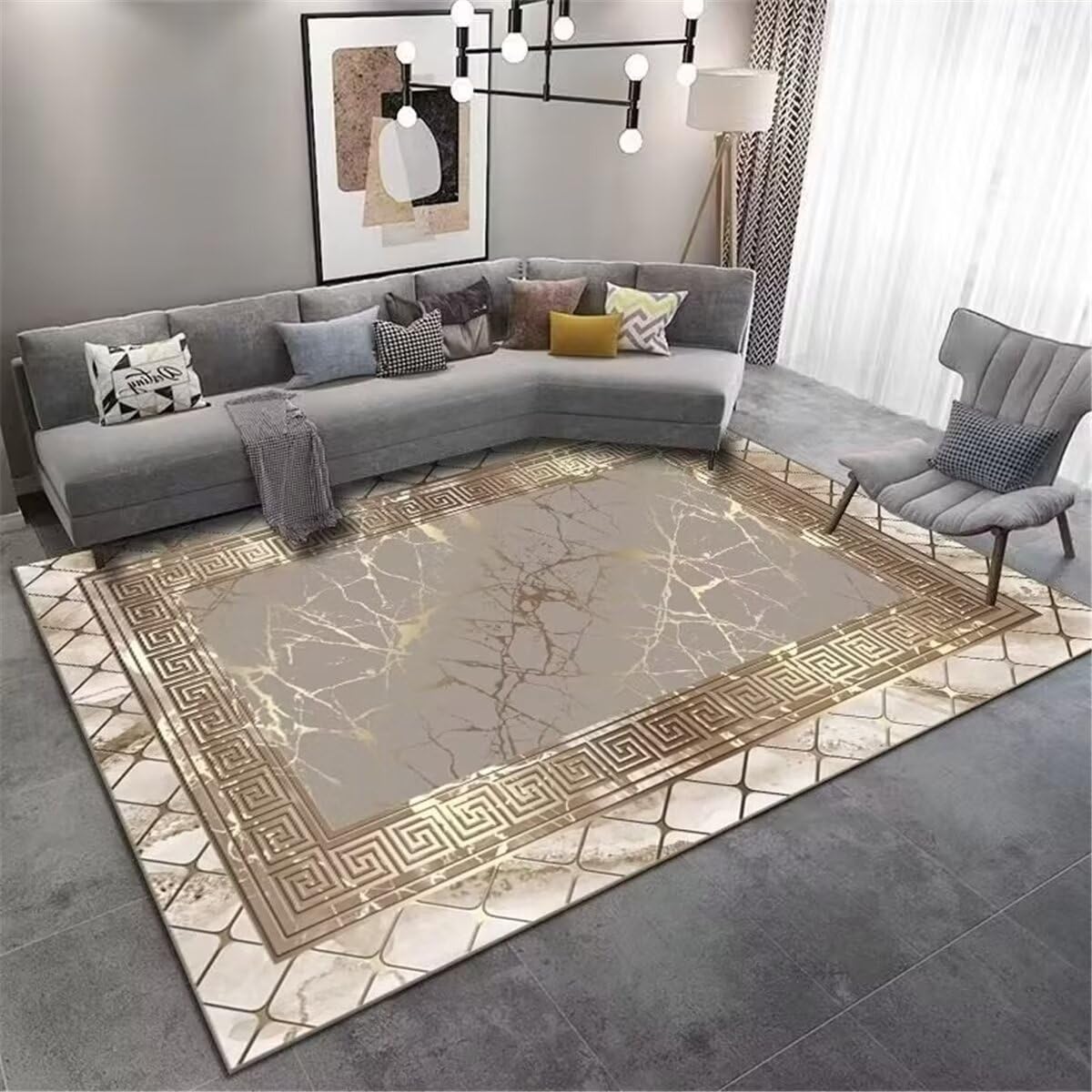 Tapis enfant chambre et salon grand format gris moderne lavable 180x280