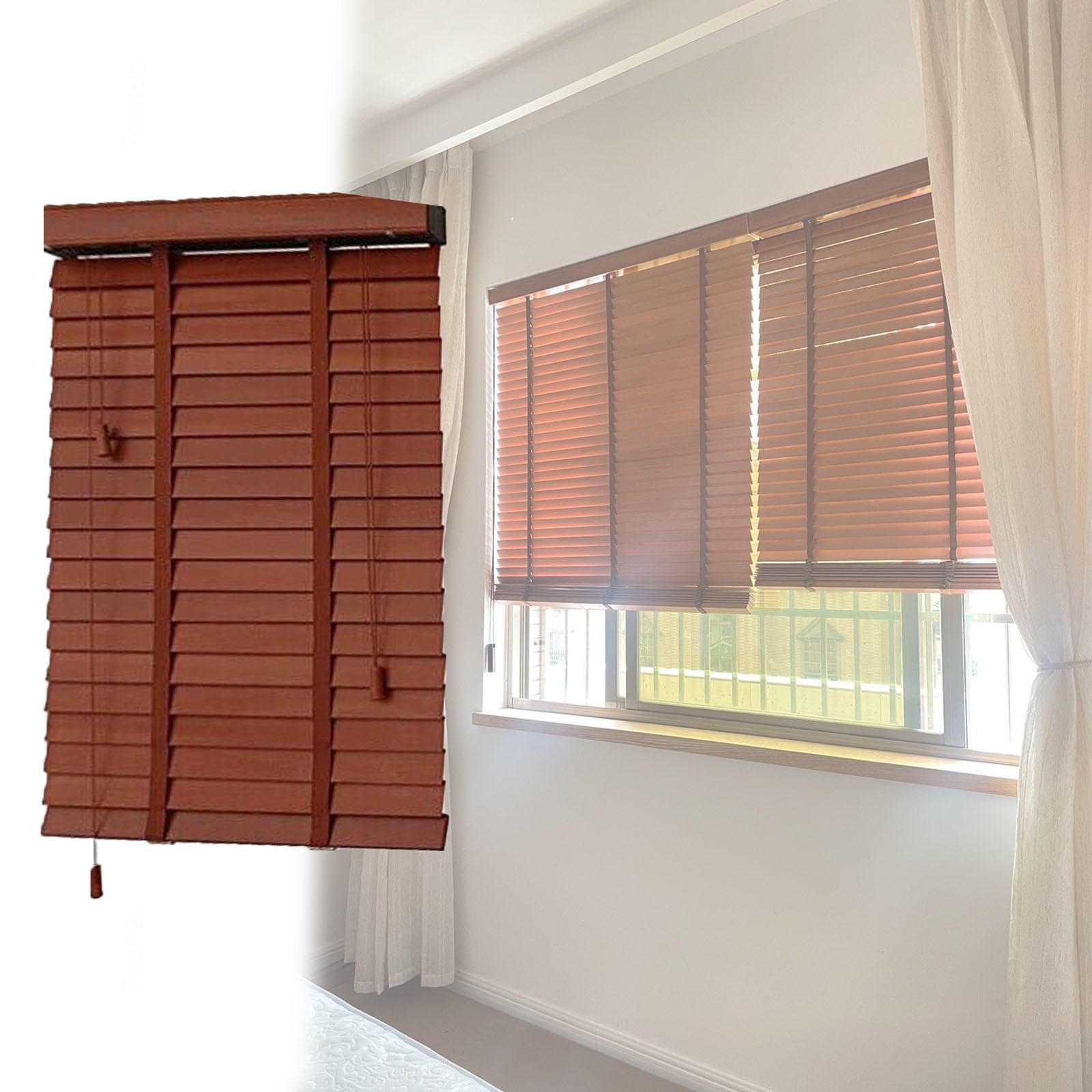 Persianas de madera para ventanas, cortinas aislantes térmicas de 120x150 cm