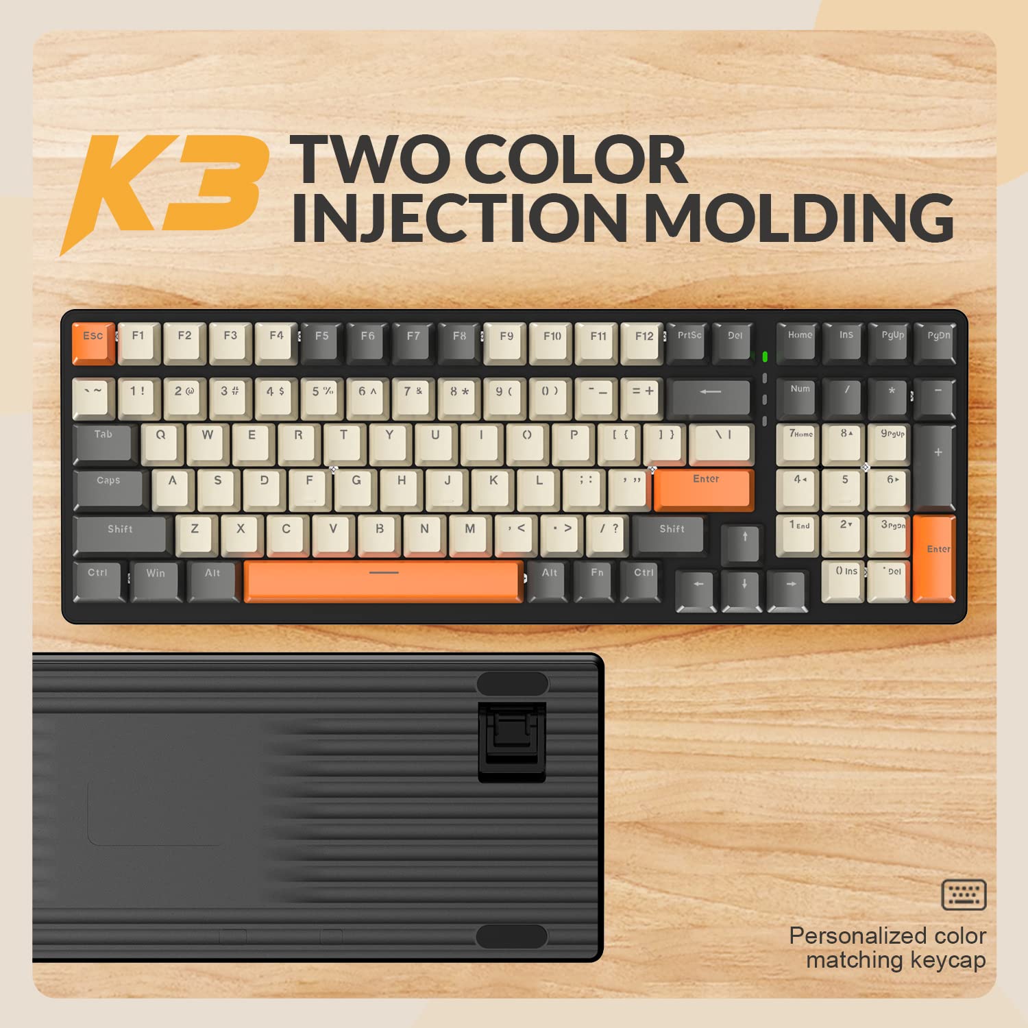 ZIYOU LANG K3 Gaming Keyboard, Wired 100% Mechanical Keyboard with