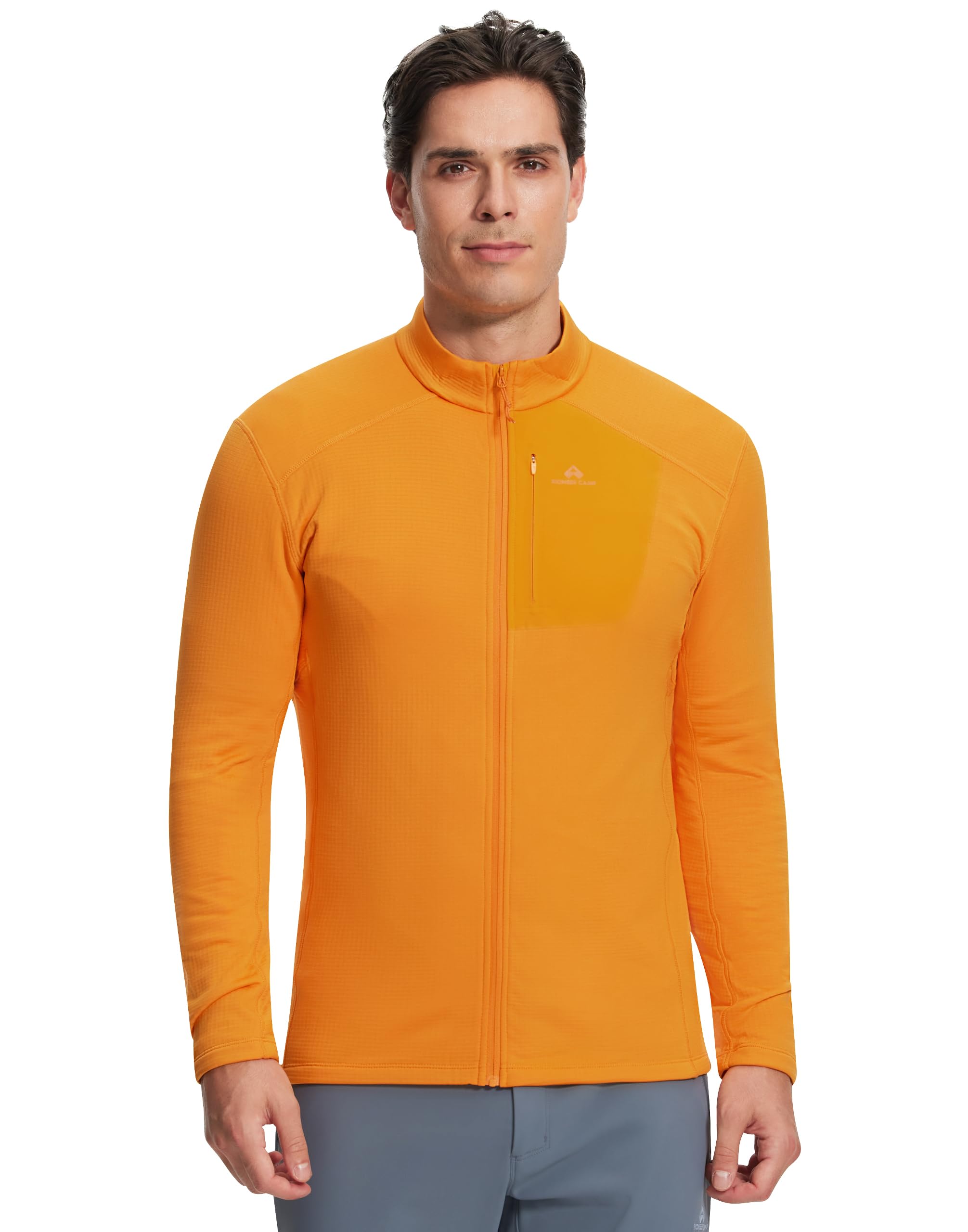 Pioneer Camp Giacca in pile da uomo, calda, traspirante e ad asciugatura rapida, felpa Hoteasy, in pile con chiusura lampo, in tessuto elasticizzato a 2 vie, per escursioni, corsa, ciclismo