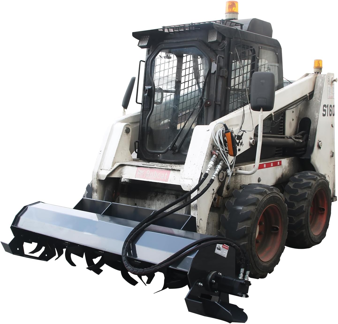 Skid Steer Tiller Attachments 86" Wide Skid Steer Tiller Attachment - 72" Max Tilling Width, 7" Depth, 36 7" Long Tines for Garden & Soil Mixing​