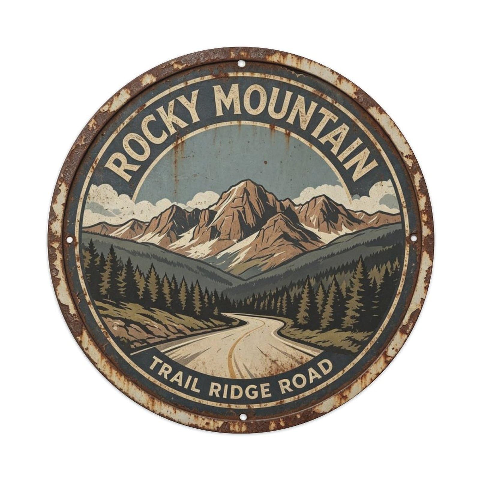 Rocky Mountain Trail Ridge Road Metal Tin Sign Plaque