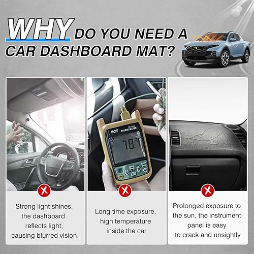 Miniatura 2 de Cubierta de fieltro para salpicadero compatible con Hyundai Santa Cruz 2022 2023 2024, tapete de tablero para tablero de Santa Cruz, accesorios con