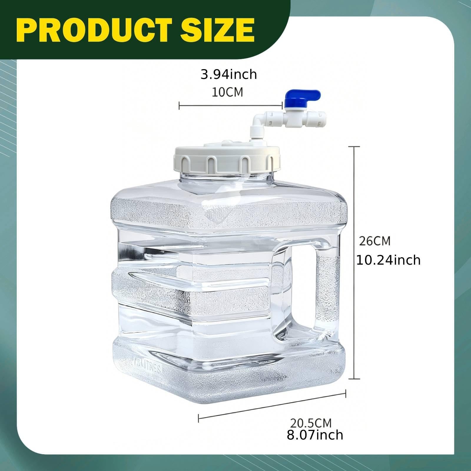 Contenitore da 1 Pezzo con Rubinetto Bocca Larga Manico Pratico Grande capacità Resistente alle Temperature Adatto per Campeggio Viaggi Picnic