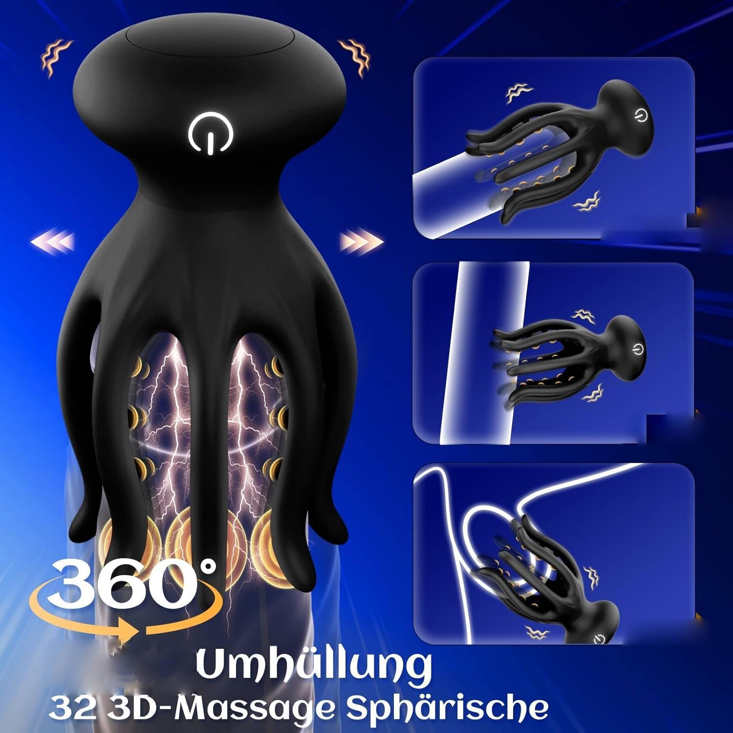 Masturbateurs Masculins Sextoyse Homme Masturbâteur Homme Mains Libres, Vibromasseur 10 Modes, 32 Points de Massage, Jouet Adulte Silicone Doux, Utilisation Solo ou Couple