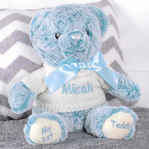 Miniatura 2 de DIBSIES Regalo personalizado para bebé, el primer oso de peluche del bebé, 12 pulgadas (rosa)