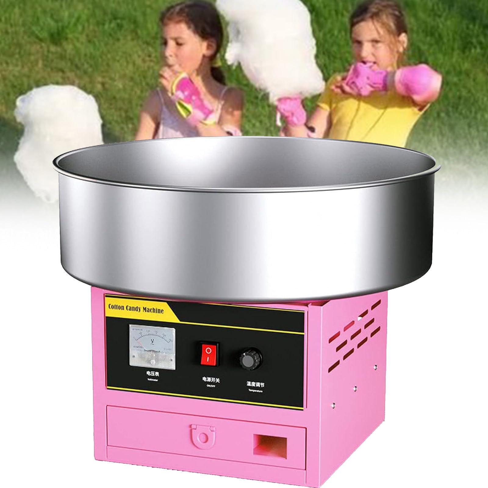 Máquina Comercial de algodón de azúcar de 1200W, Fabricante Profesional de algodón de azúcar, Fabricante eléctrico de algodón de azúcar para Fiesta de cumpleaños,Pink