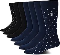 IZOD Men's 7-Pack Lightweight Moisture-Wicking Crew Dress Socks - Stay-Up Cuff for Business Casual & Formal Wear