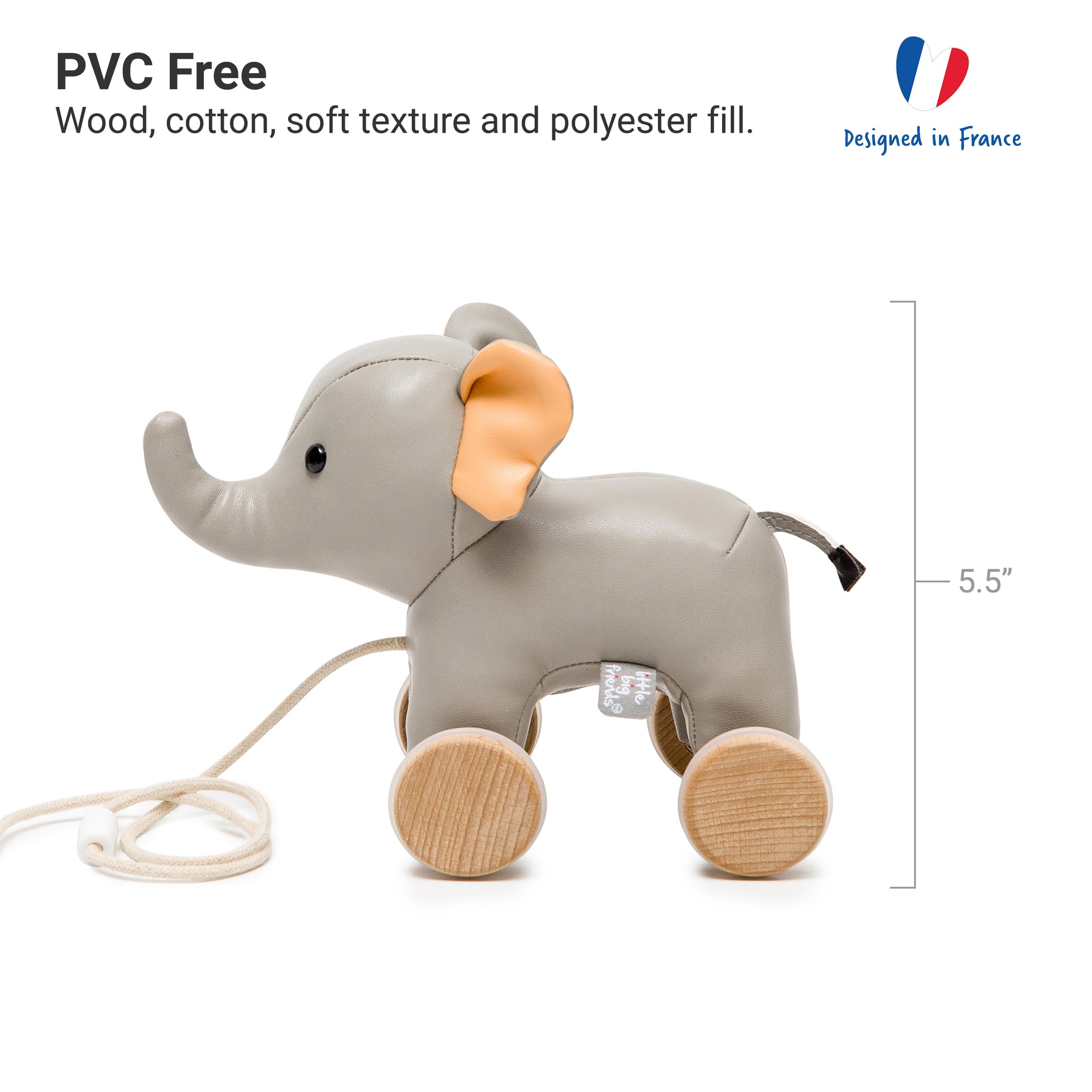 Little big Friends Nachziehtier Spielzeug Dschungel Elefant 12m+ | 303525