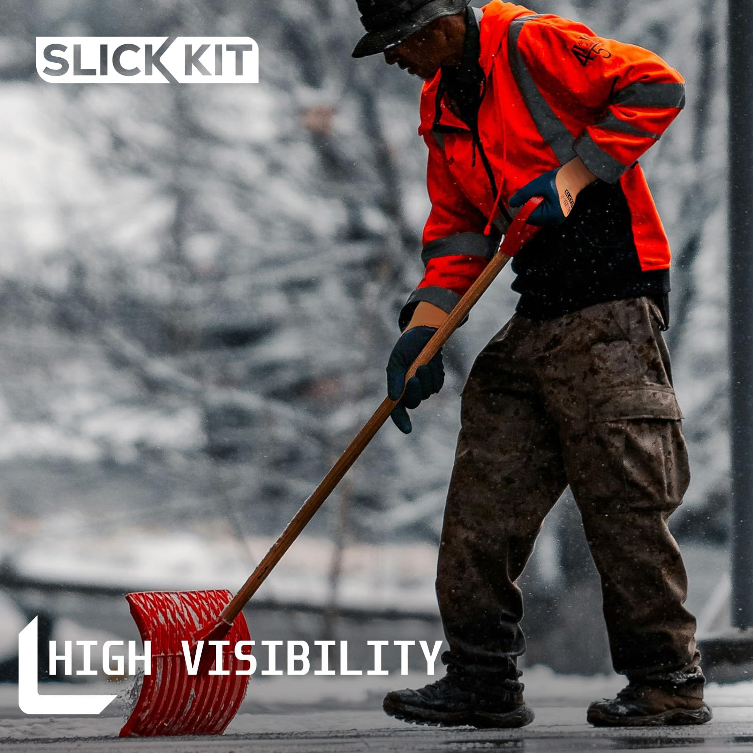 Winter Work Gloves for Men and Women, Waterproof & Insulated Freezer Gloves with Sandy Nitrile Coating, Super Grip for Cold Weather, Heavy Duty, Orange, 1 Pair (X-Large/11) - Image 4