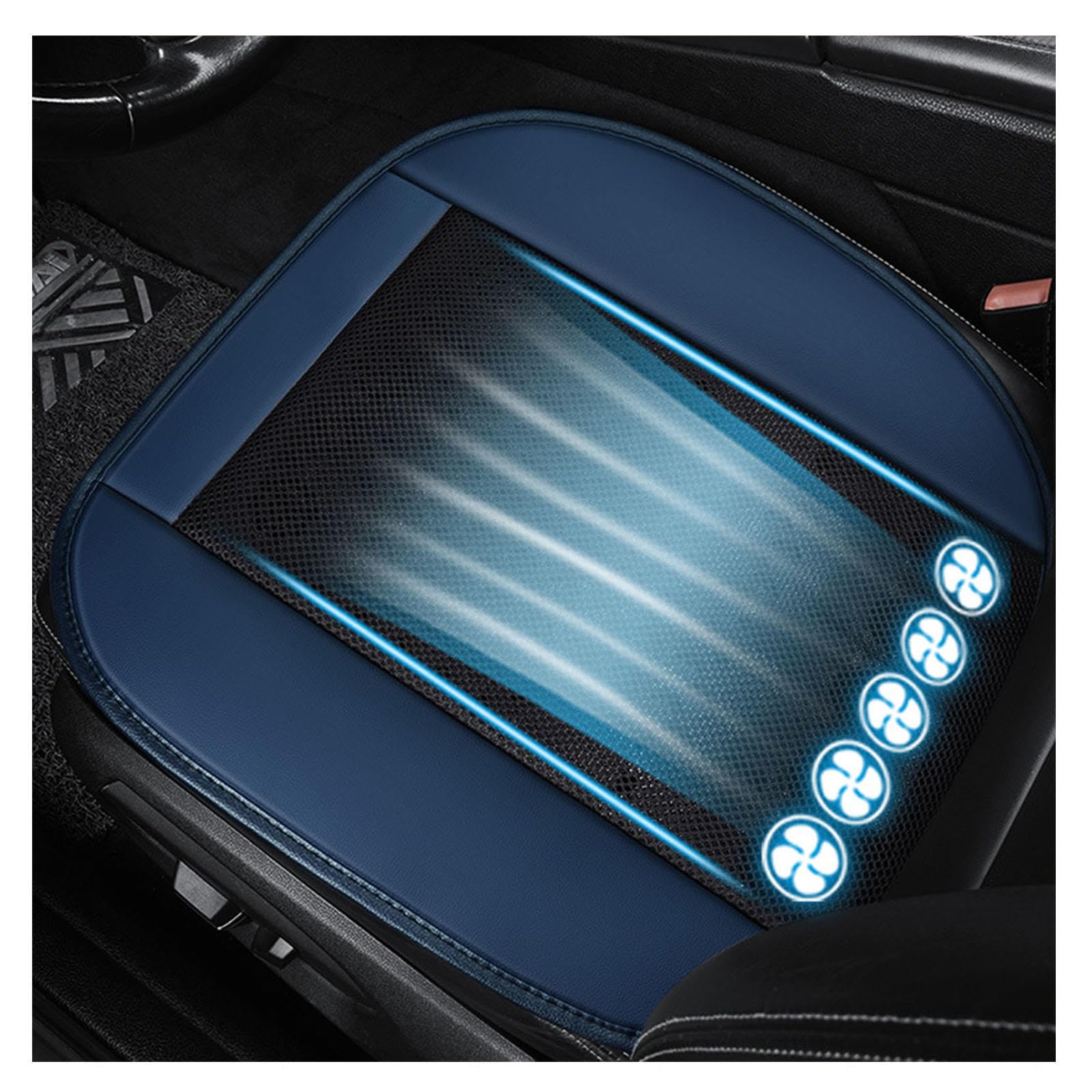 LRF-yxkj Ventilated Car Seat Cover 12V-24V 3 Cooling Air Speeds Ventilated Seat Cover for Car Suv Truck Universal Fit,Blue-Squarestyle
