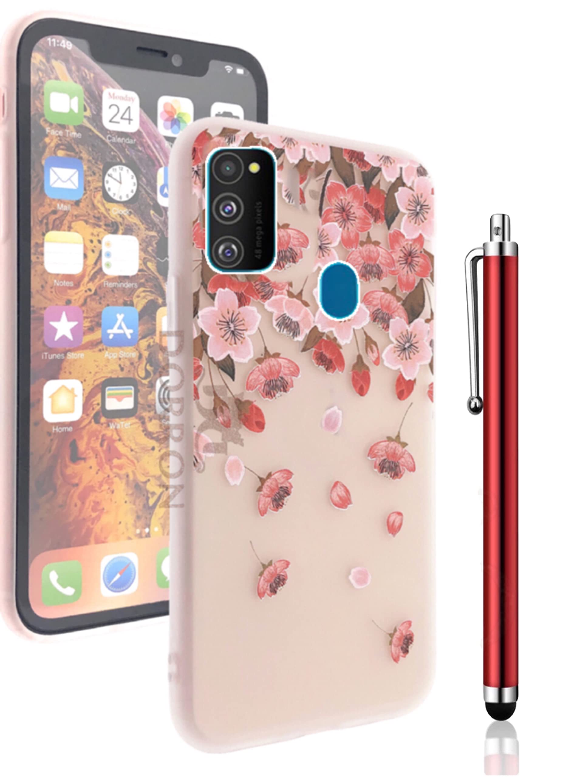 DORRON iAccessories 3D Floral Printed Soft TPU Girls Back Cover for Samsung Galaxy M30s with Stylus Pen - Pink (B0929BG34N) Amazon Price History, Amazon Price Tracker