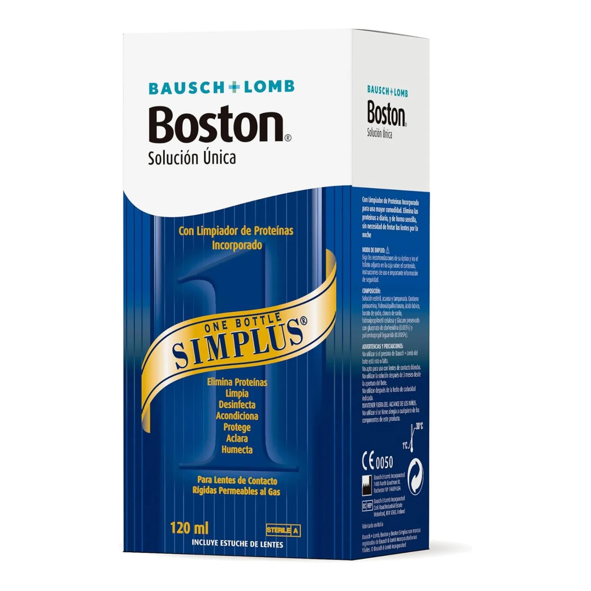 Bausch + Lomb Boston SIMPLUSSolución Única 120ml para lentes de contacto rígidas