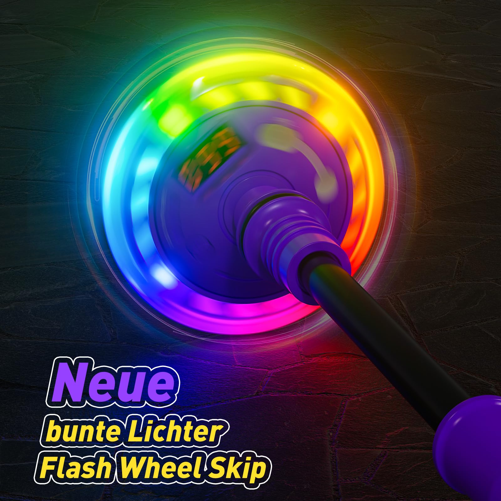 Hot Bee Kinder Blinkender Springring Fußkreisel mit Zähler, Timerzähler, Kalorienzähler Spielzeug Geschenke für Mädchen 6 7 8 9 10 11 Jahre, Aufladbare Swing Wheel, Weihnachten, Geburtstag Lila