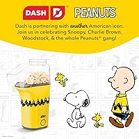 Vista 2 de Peanuts DASH Fresh Pop Popcorn Maker - Oil-Free, Air Popcorn Popper - With Measuring Cup & Recipe Guide - Perfect for Movie Nights - 16 Cups