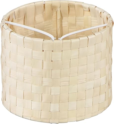 Aspen Creative 50502-1, pantalla de lámpara de araña con clip, hoja de palma natural, parte superior de 5 pulgadas x 5 pulgadas inferior x 4