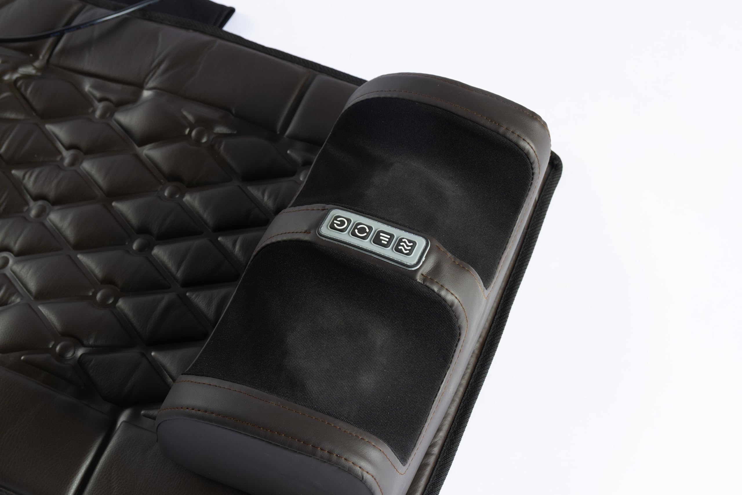 DUPI Colchoneta de Masaje para Cuerpo Completo – Masaje Shiatsu Desmontable, Calor Integrado, Plegable y Portátil, Relajación Muscular, Cuero Sintético Marrón/Burdeos