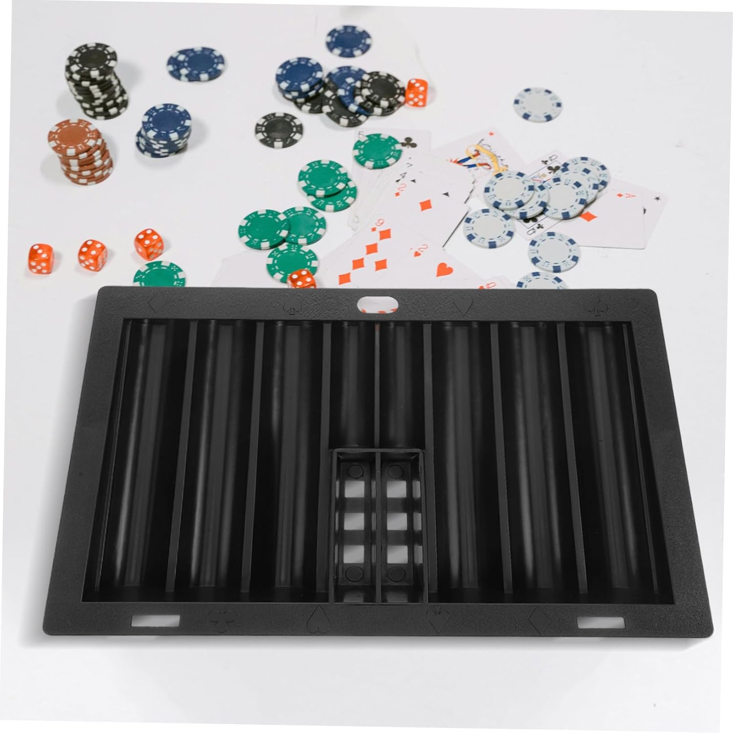 Kisangel 350pieces Portable Poker Chip Tray Acrylic Card Holder for Chips Compact Design for Easy Storage and Game Management Poker Accessory for Home and Travel
