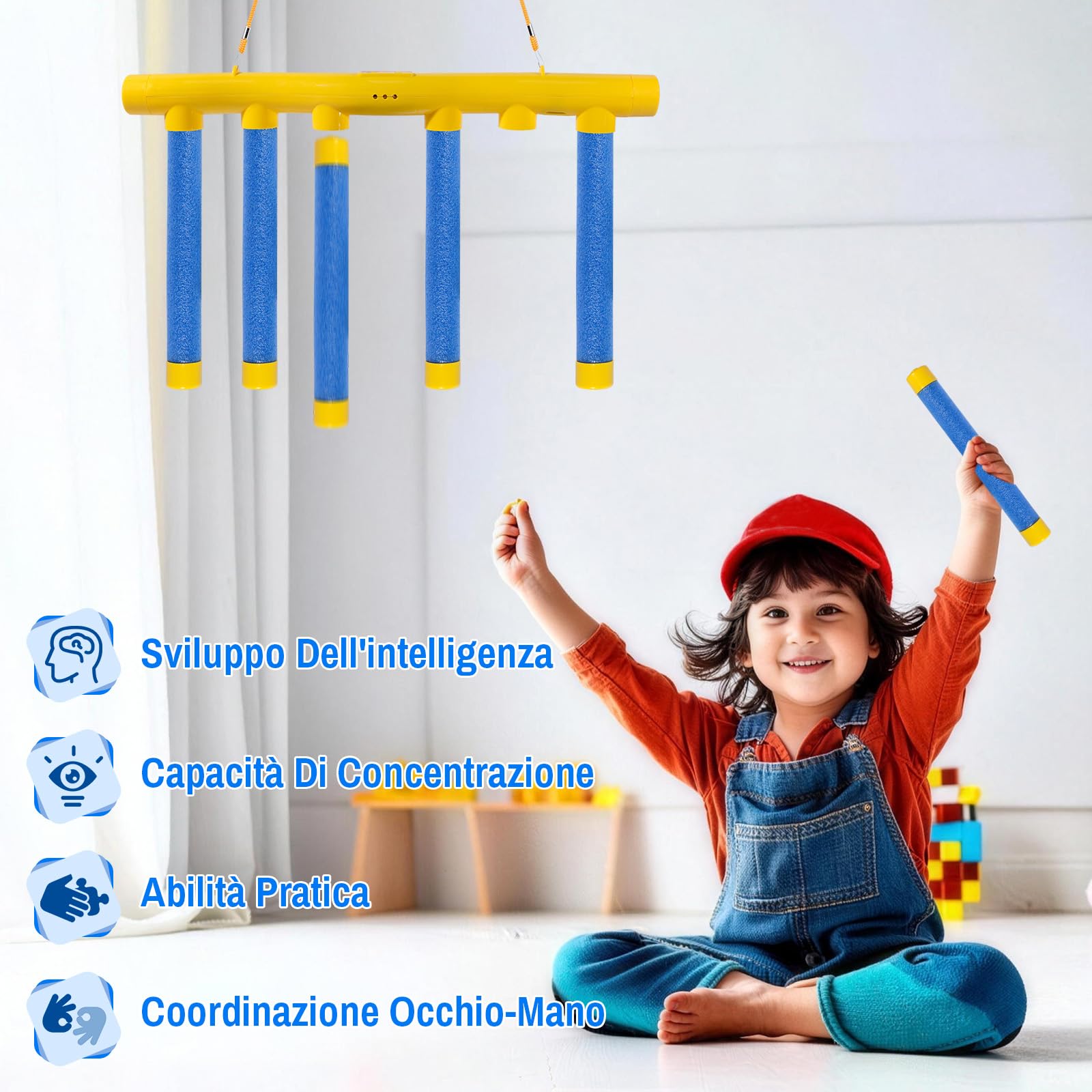 Catching Sticks Game - Gioco Interattivo di Cattura Bastoncini con 3 velocità Regolabili per Coordinazione Occhio-Mano e Allenamento Riflessi - Giocattolo Allenamento per Bambini e Adulti