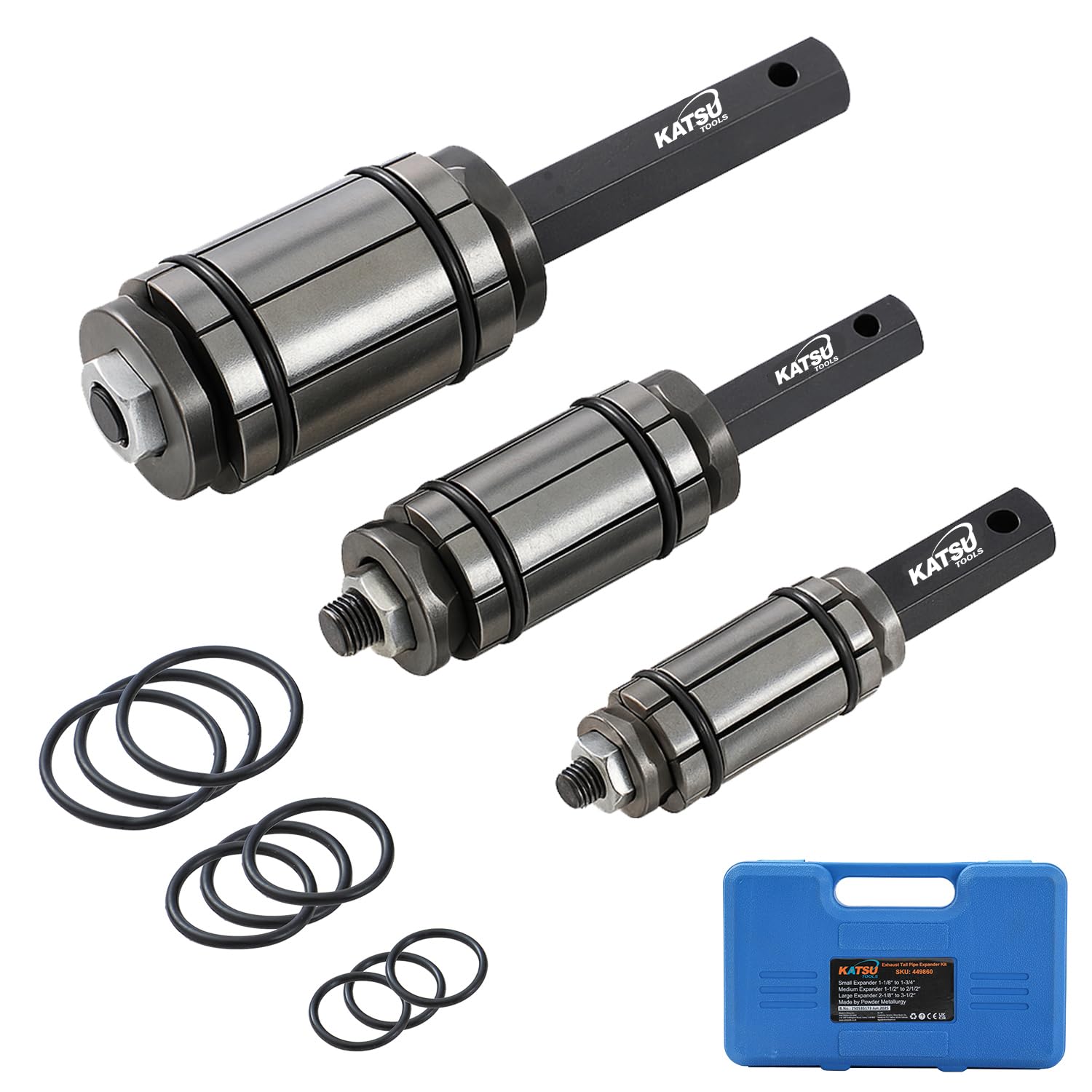 KATSU Tools Set 3 pz espansore tubo scarico – gamma economica, kit universale allargatubi per impianti di scarico, marmitte, camion e veicoli
