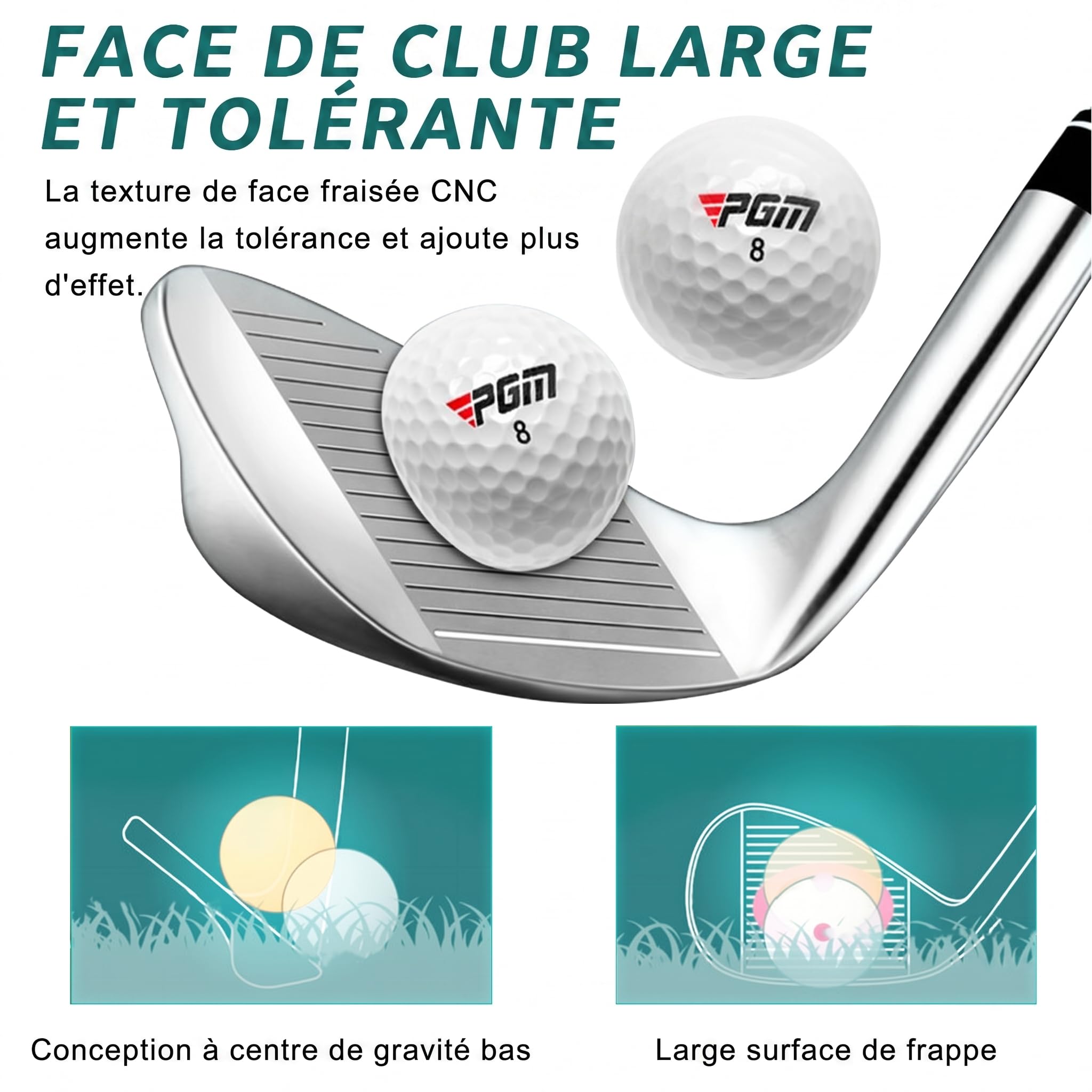 PGM Ensemble de clubs de golf pour femme avec 12 clubs – 4 bois (#1, 3, 5, 4H), 7 fers (#5, 6, 7, 8, 9, PW, SW) et 1 putter – Sac de support de golf