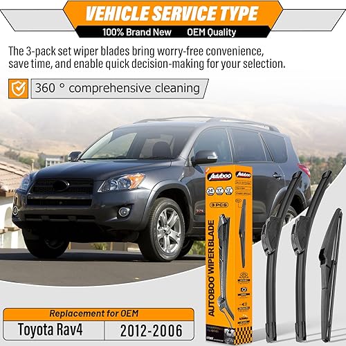 Miniatura 79 de AUTOBOO - Limpiaparabrisas de repuesto 26 + 20 pulgadas con limpiaparabrisas trasero de 12 pulgadas para BMW X3, X4, 2018, 2019, 2020, 2021, 2022