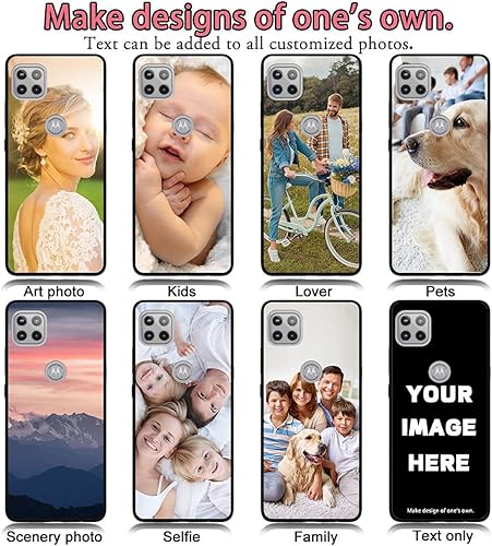Miniatura 6 de Styletify Funda de fotos personalizada para Motorola One 5G Ace 2021Moto One 5G UW ACE, funda de silicona a prueba de golpes, funda protectora negra