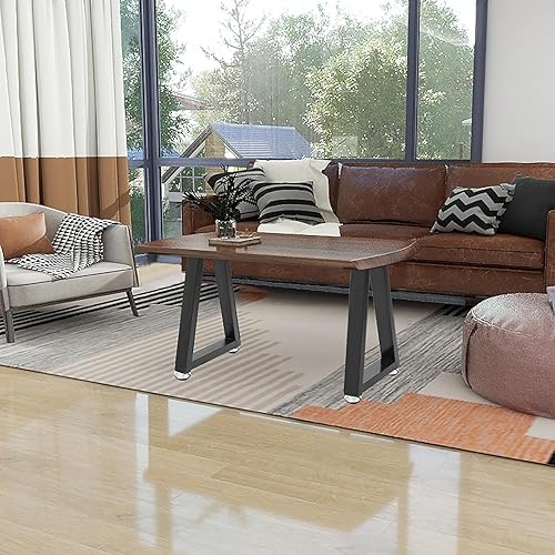 Miniatura 5 de Rioychan Juego de 2 patas de metal trapezoidales de 19 pulgadas, patas de repuesto para mesas de café, bancos, escritorios modernos, mesitas de