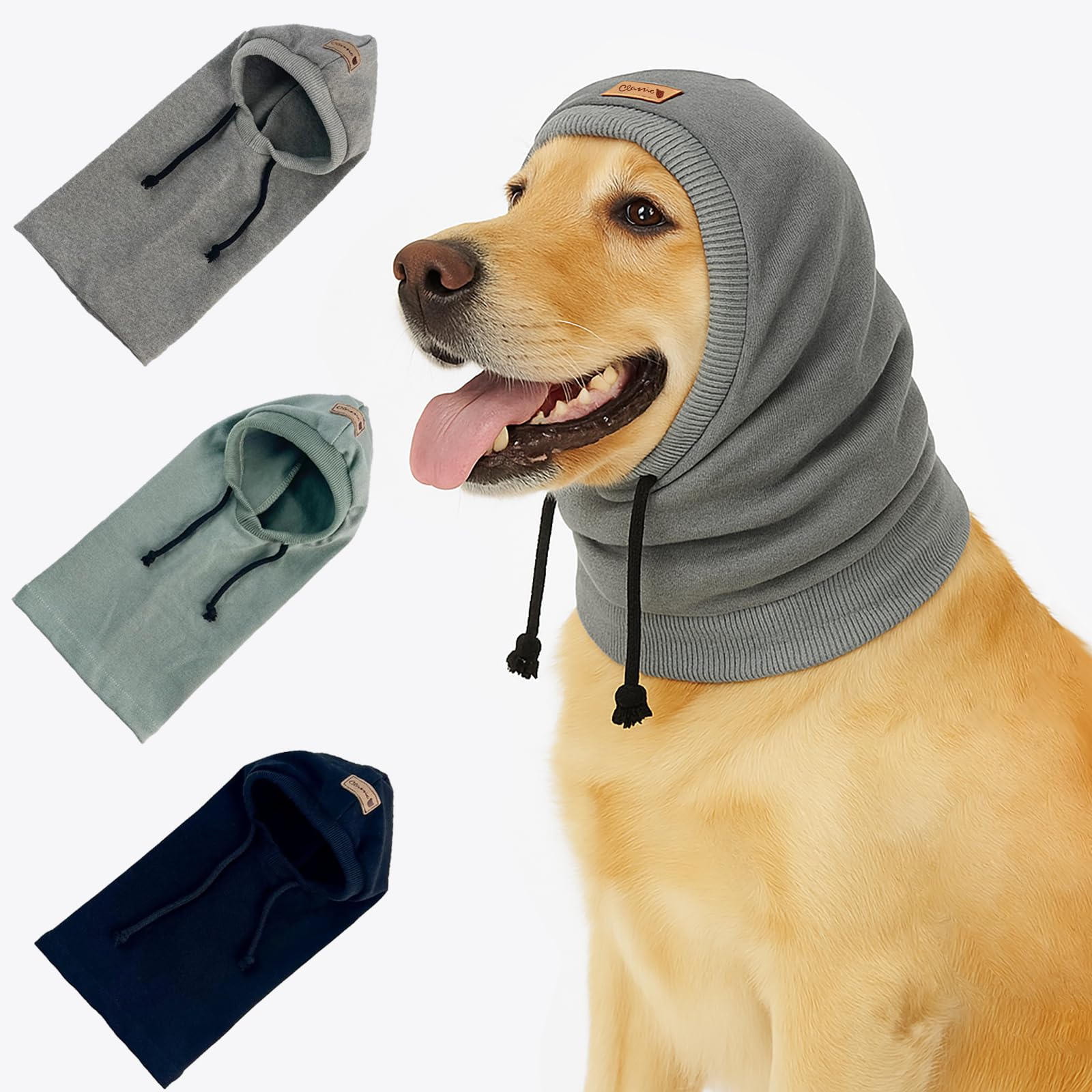 Colenumone Dog Hats for Outdoor Photo Props Calming Dog Snood & Ear Protectors for Noise Versatile Dog Bandana for Anxiety Relief Fireworks & Grooming