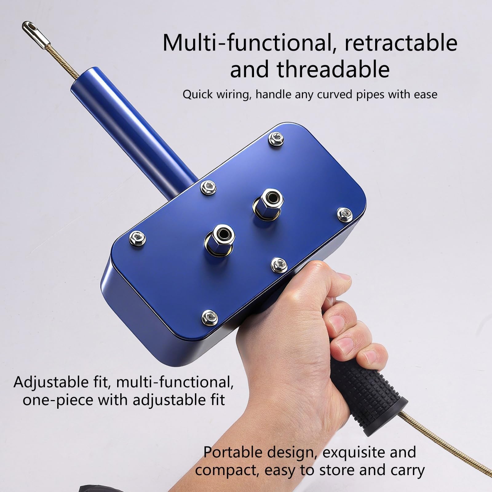 Herramienta eléctrica de tracción de cables con cable de rosca para cables rectos y angulares