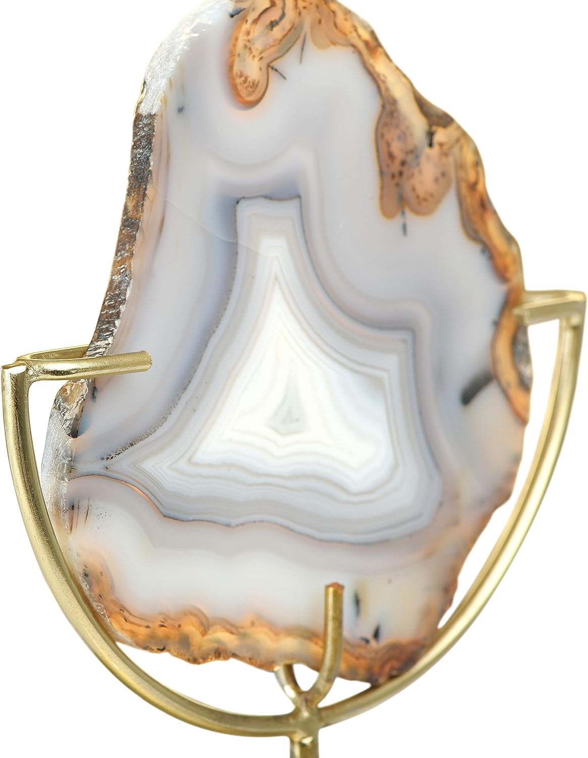 Creative Co-Op Main + Mesa Natural Brown Agate on Stand
