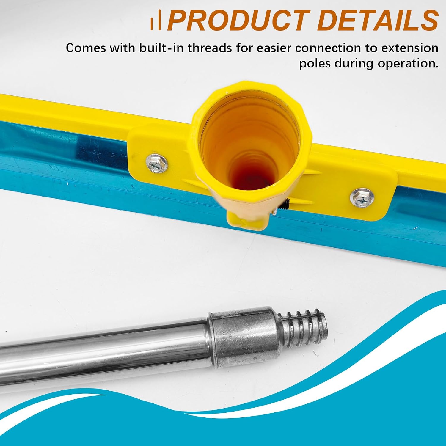 Self Leveling Cement Tool Kit, Flat Self-Leveling Floor Squeegee with Stainless Steel Extension Pole, Lightweight Epoxy Flooring Tool