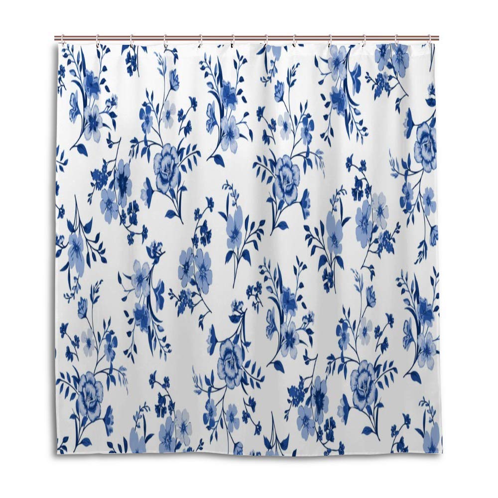 Rideau de douche de qualité supérieure polyester imperméable bleu