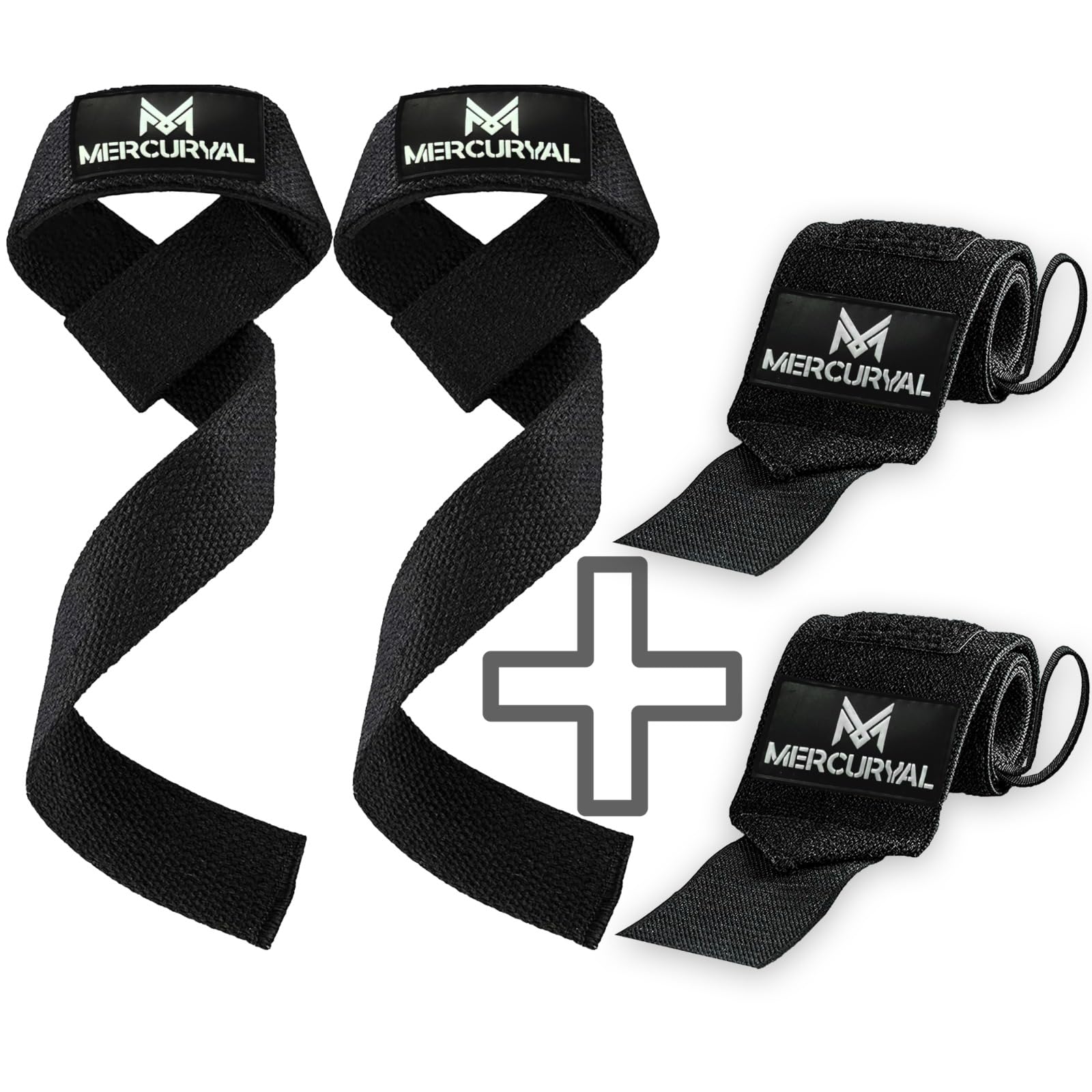 MERCURYAL Pack Straps Gym + siłownia podnoszenie ciężarów – paski do podnoszenia ciężarów – uchwyty na siłownię – opaski na nadgarstek crossfit – siłownia, siłownia, akcesoria do siłowni