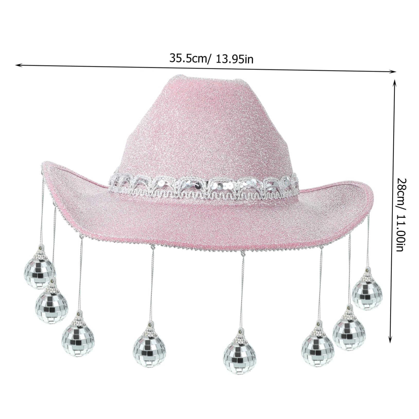 PRETYZOOM sombrero de vaquero discoteca sombrero con visera de mujer cowgirl hat de cowgirl disfraz flash Decoración de fiesta accesorios de fiesta de año nuevo 2023 paño