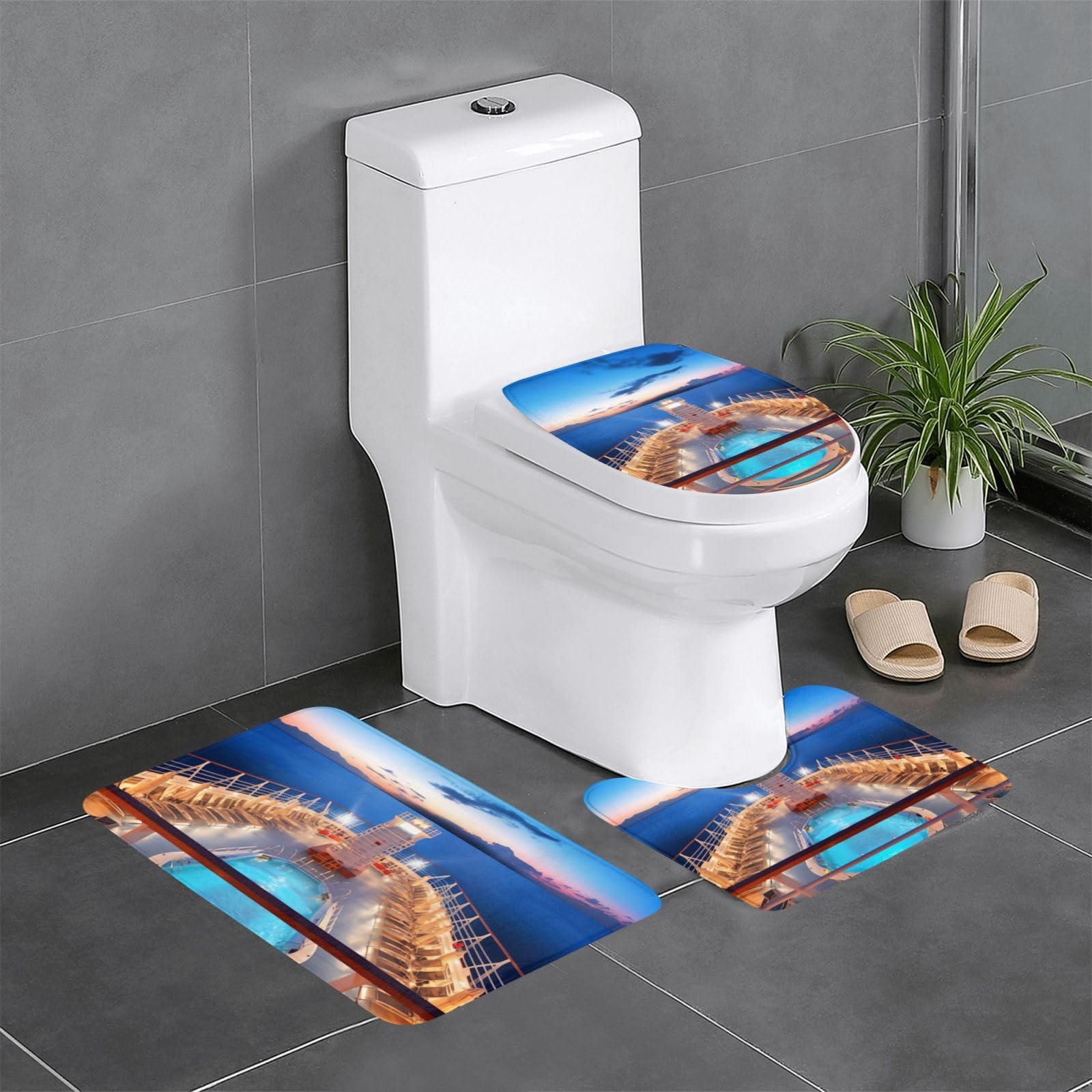 Tapis de bain antidérapants lot de 3 pièces absorbantes haute performance en U