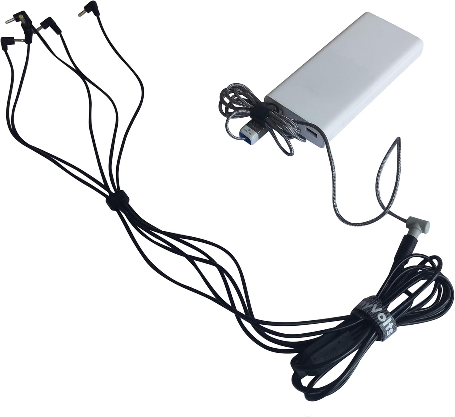 5-Way Power Splitter Cable for Korg Volca by MyVolts - Black (5-Way Splitter + USB)