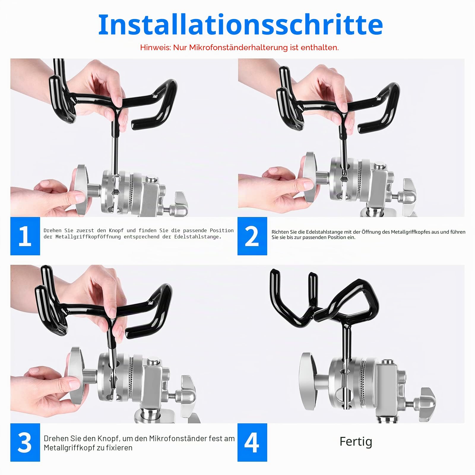NEEWER Metall Mikrofonarmhalterung für C Stative und Mikrofonständer, schwarz