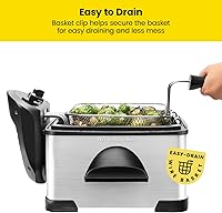 Vista 5 de Chefman 4.5 Liter Deep Fryer w/Basket Strainer, XL Jumbo Size, Adjustable Temperature & Timer, Perfect for Fried Chicken, Shrimp, French Fries