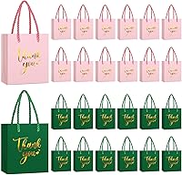 Vista 12 de Honoson 30 mini bolsas de regalo con asa de 4 x 2.75 x 4.5 pulgadas, pequeña bolsa de papel de agradecimiento para boda, baby shower, cumpleaños