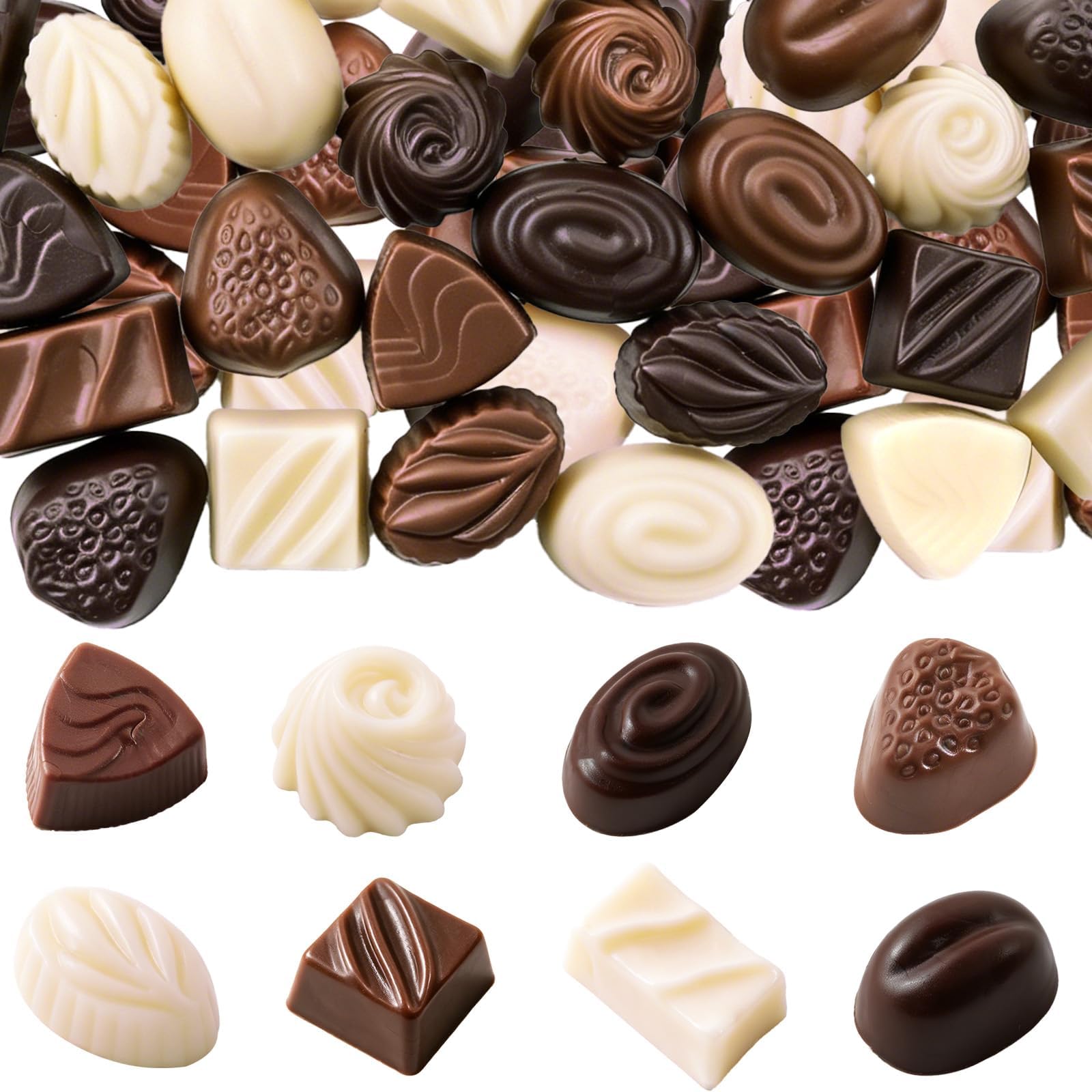 Hiawbon 30 Pcs Fake Chocolate Artificial Food Realistic Mixed Color Chocolate Models Bulk Faux Dessert