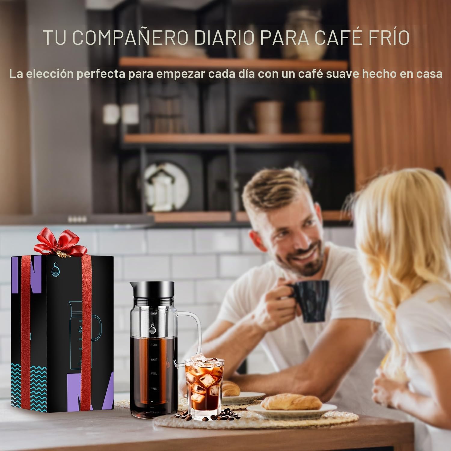 SAMBANGAN Cold Brew Coffee Maker Cafetera Fria Iced Prepara café Frio o té Coffee Pot Bottle (1500ml)