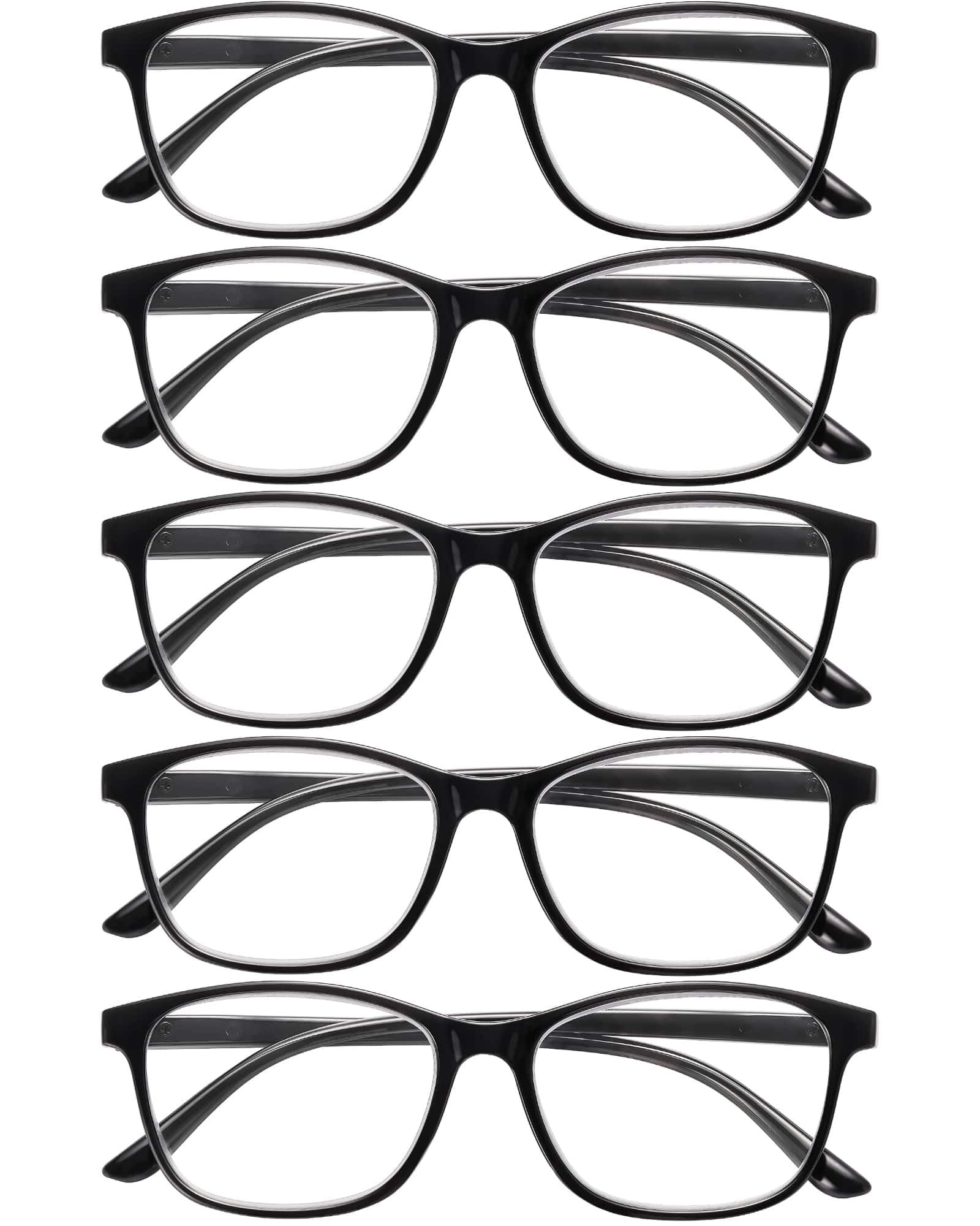 JOLISU 5-Pack Ultra-Light Slim Frames Reading Glasses for Women - Readers for Women, Spring Hinges and Blue Light Protection