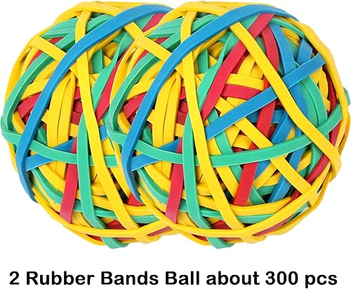 Miniatura 2 de AMUU Paquete de 2 bolas de goma de 300 piezas de 4 colores #33 bandas de goma para oficina, escuela, hogar, banda elástica fuerte, suministros de