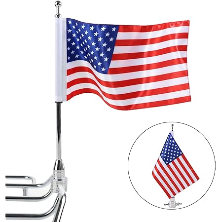 Buy Diamond Plate Motorcycle Flagpole Mount With MIA/POW Flag In - Foto 8