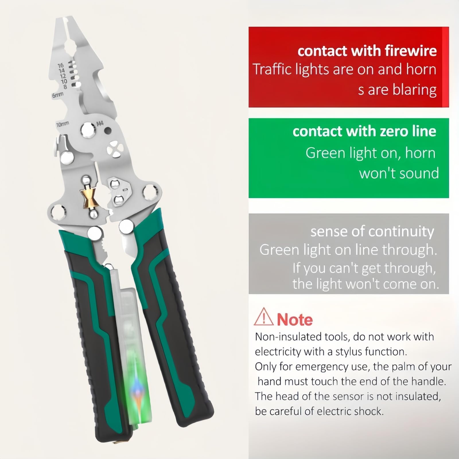 Professional Electrical Pliers,18-in-1 Multi Tool for Electricians, Green - Image 3