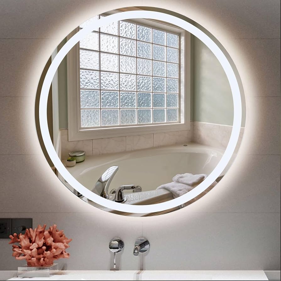 新品 LED浴室ミラー 浴室鏡 女優ミラー 壁掛け鏡 防水 照明付き 円形 鏡 Amazon.co.jp: 壁掛け鏡 おしゃれ 丸型 浴室鏡 洗面ミラー LED