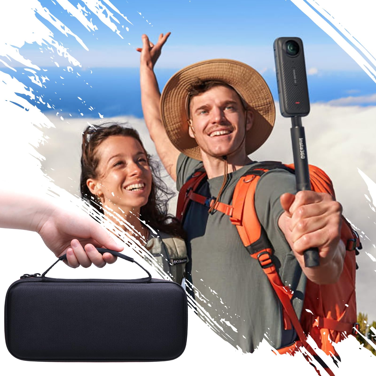 XANAD Funda para Insta360 GO 3 / Insta360 X3 / Insta360 One X2 360 Pequeña cámara de acción Live Streaming Webcam - Bolsa Protectora de Viaje
