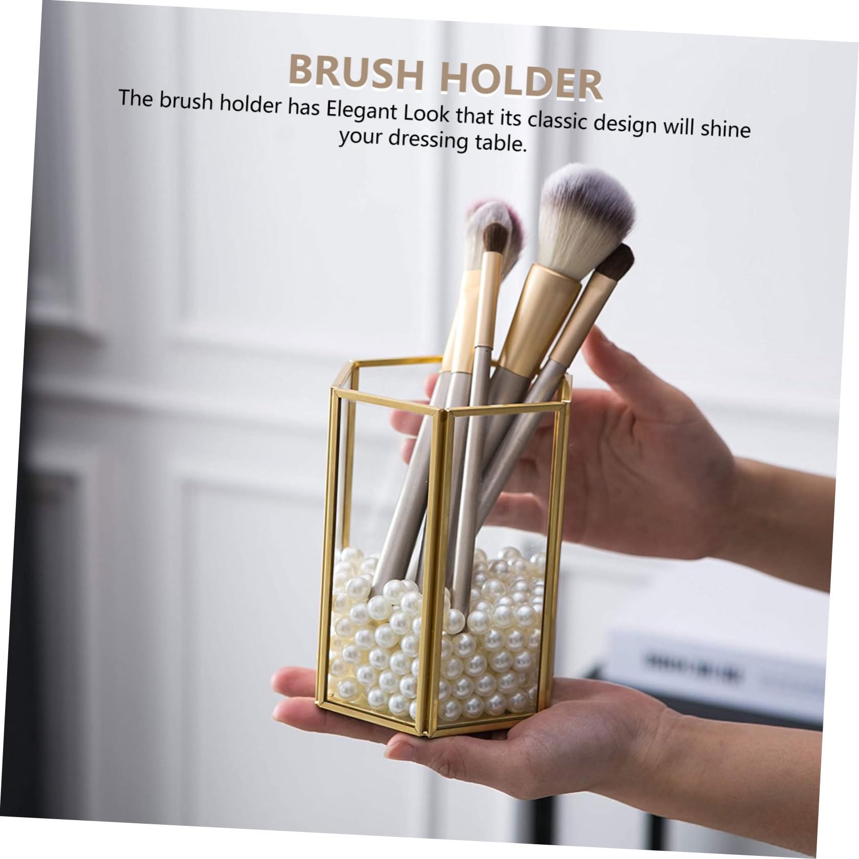 Porta Pennelli Da Trucco in Acrilico Trasparente Organizzatore Di Pennelli Cosmetici Ampia Capacità Da Scrivania Per Uso Domestico e Regalo Elegante